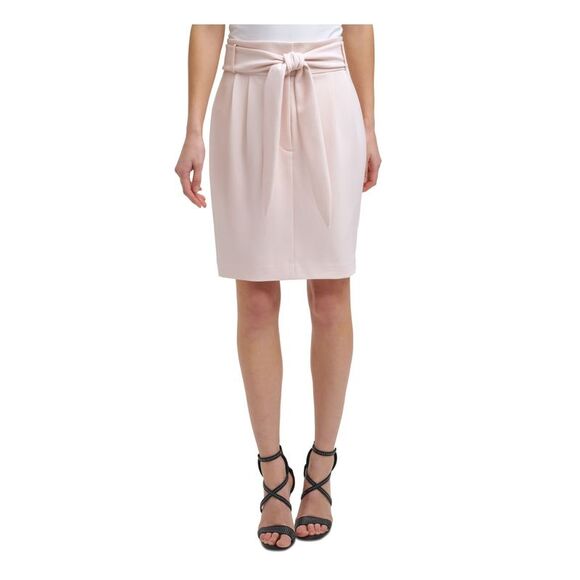 DKNY Dresses & Skirts - DKNY Womens Pink Stretch Zippered Tie Front Short Evening Pencil Skirt 14